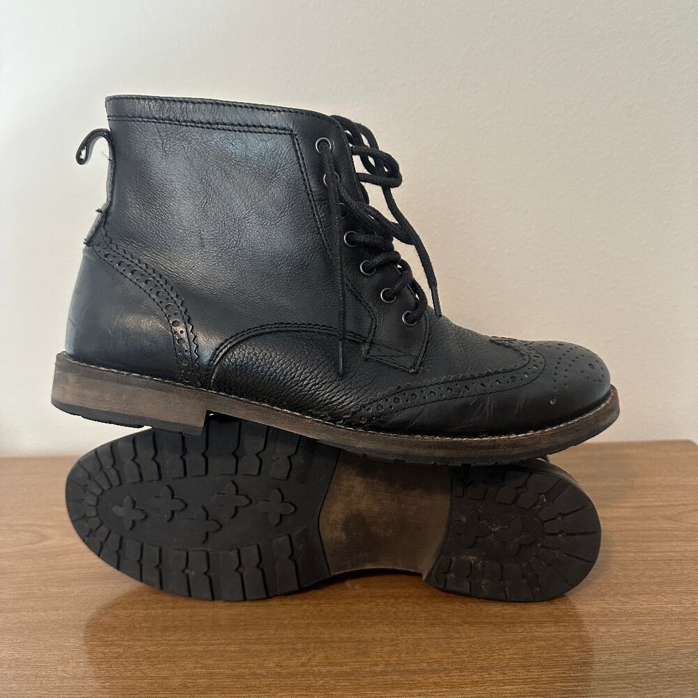 TOPMAN Wingtip Boots (black) - Picture 1 of 12